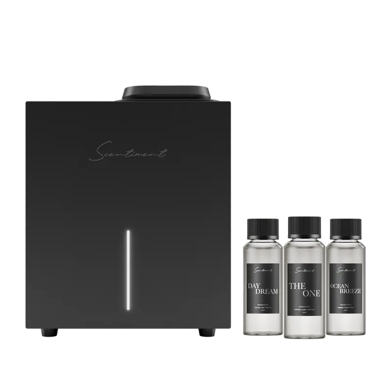 🛒BEST SELLER🚀Scentiment Diffuser Tall Air 2 - Discovery Kit with Sampler Oils: Cold-Air Diffusion Technology with Wi-Fi & Touch Controls, Rechargeable Battery, Covers 1000 Sqft; Includes Top 3 Luxury Hotel-Inspired Fragrance Oils (20ml)