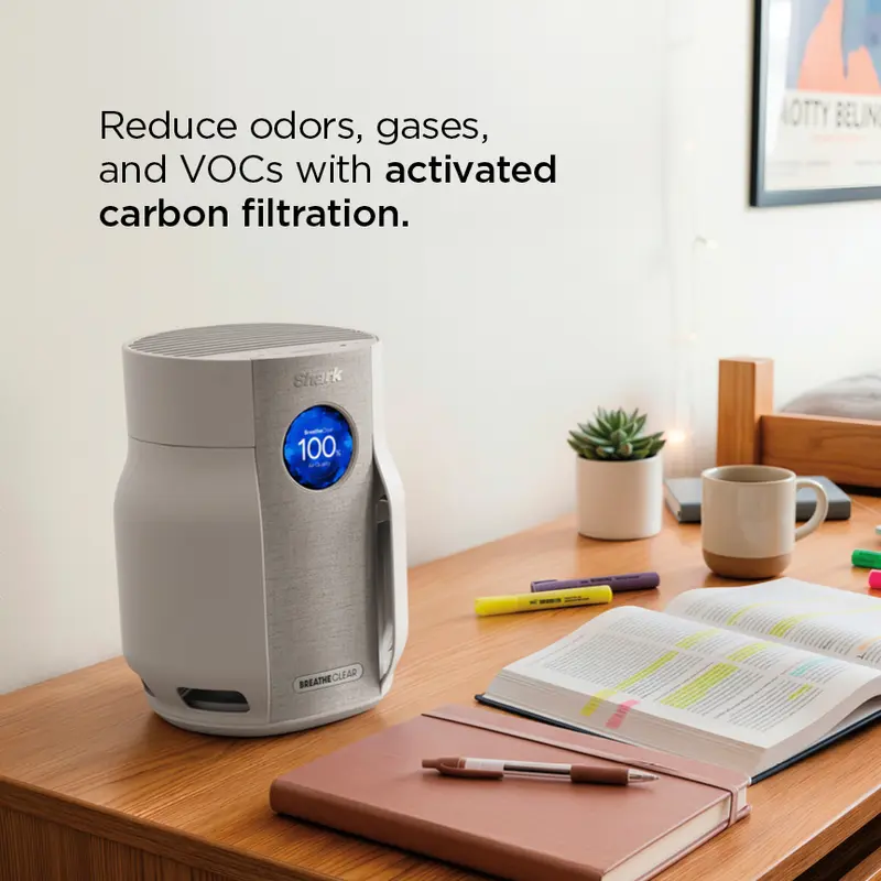 🛒BEST SELLER🚀Shark BreatheClear Compact with NeverChange Air Purifier - HP062