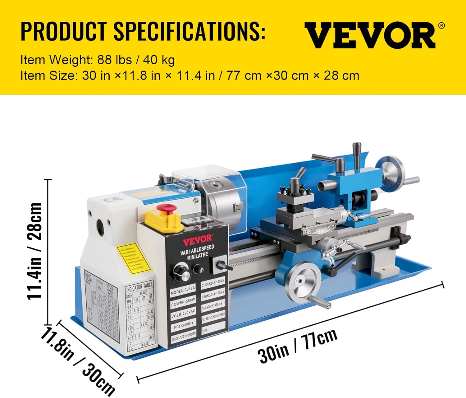 🎉Limited-Time Sale – 🎊VEVOR 7"x14" Metal Lathe, Upgraded Digital Display, CNC Mini Lathe, Precision Tool Kit