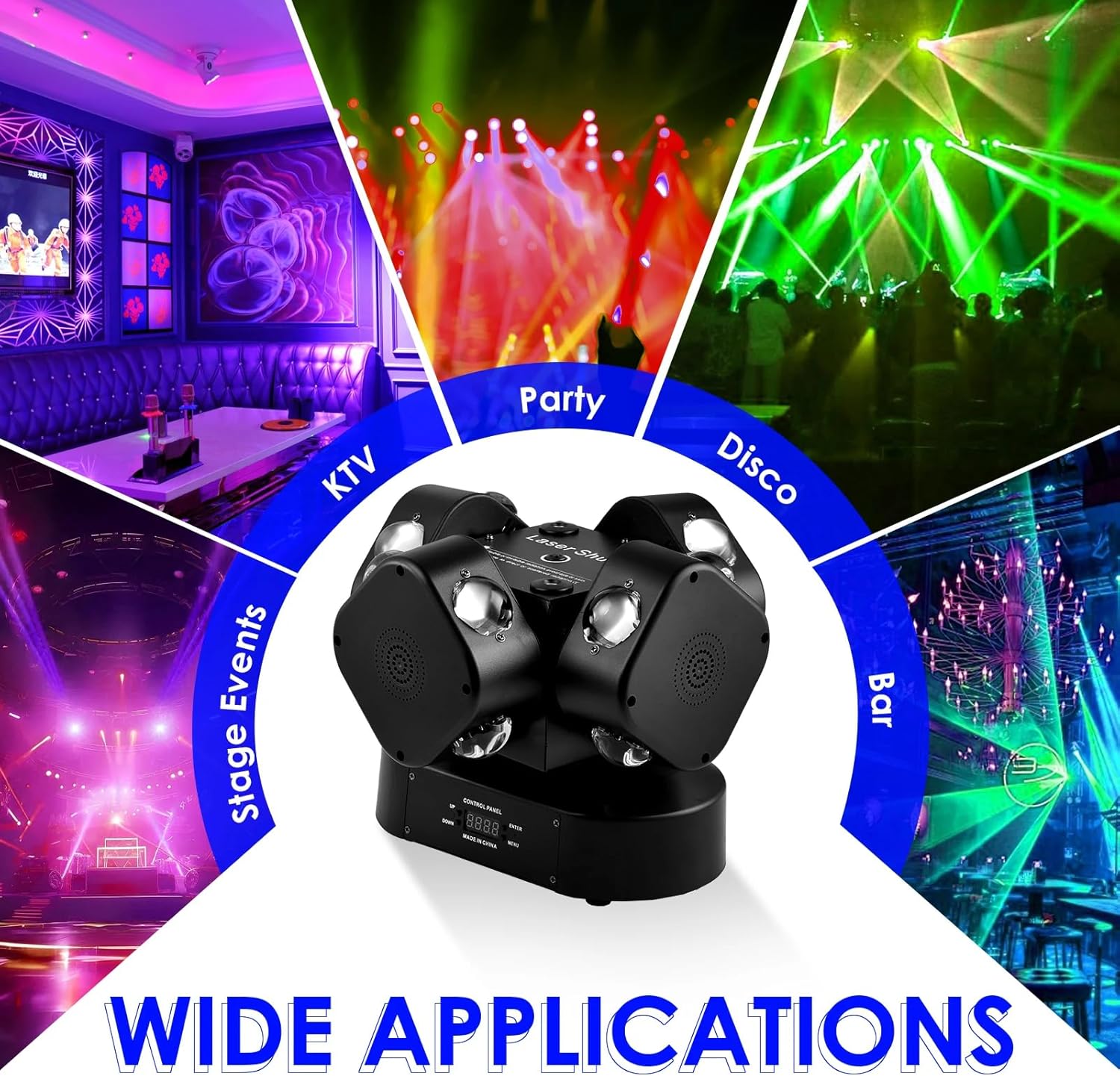💥🎆 Buy One, Get One Free! Upgraded 16-LED Rotating Beam Light (Remote Control & Sound-Activated Modes) ✨🎁