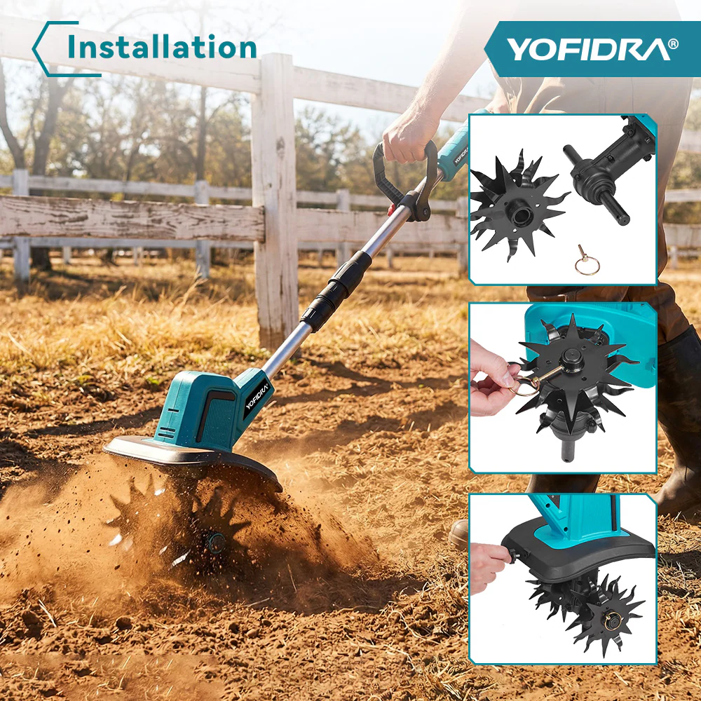 💥Today Only⚡Cordless Brushless Garden Tiller – Fits Makita 18V Batteries