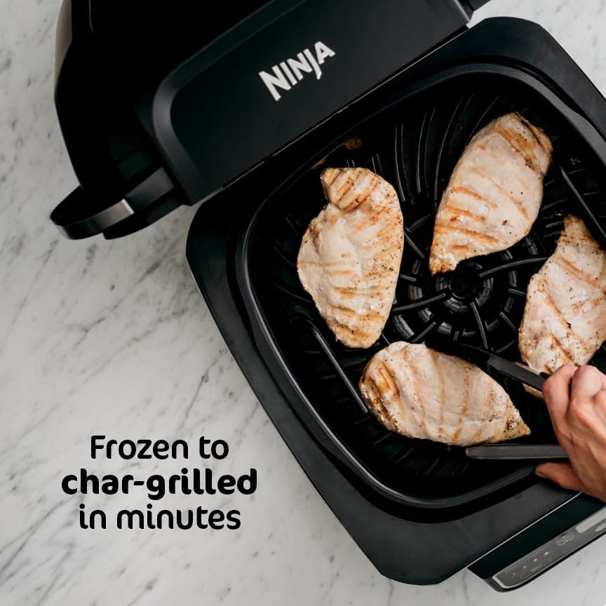 🔥 HOT SALE 📢 6-in-1 Smart Indoor Grill & Air Fryer Combo [XL / Standard Family Size] - Up to 50% OFF, Nonstick Air Crisp Countertop Cooker with Smart Meat Thermometer & Splatter Shield 🚀