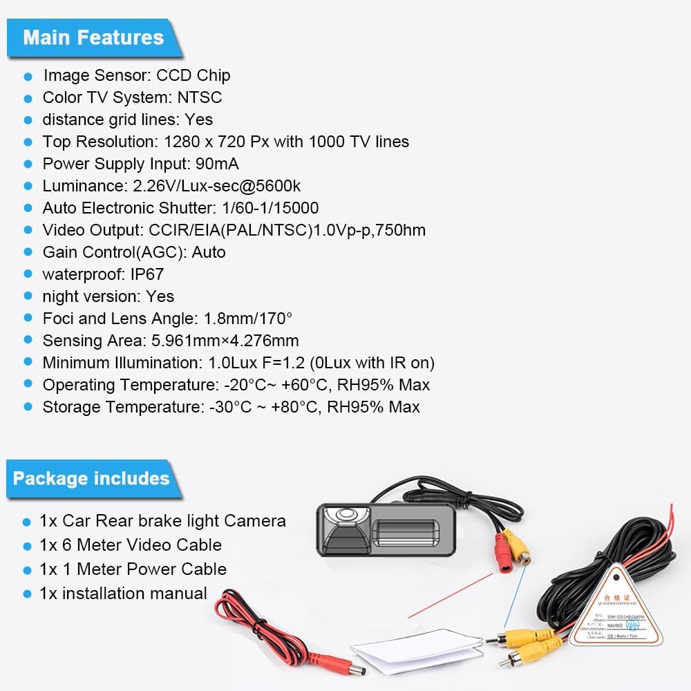 Car Backup Camera Fit for BMW 1er 6er