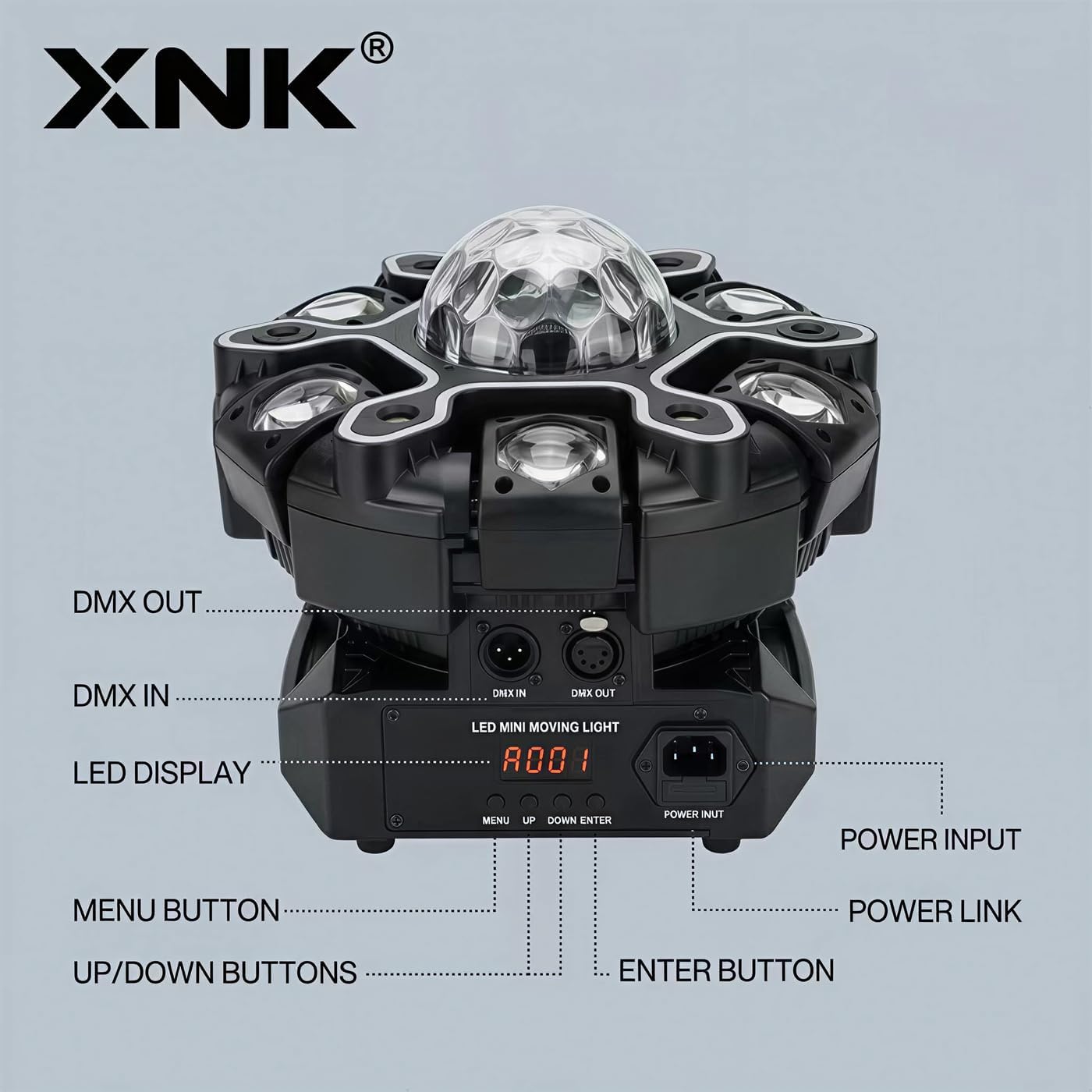 XNK Moving Head DJ Light 12-Arm RGBW Stage Light
