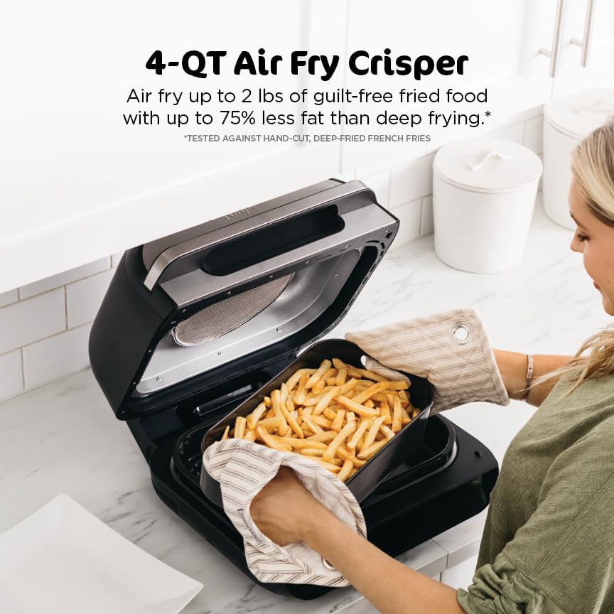 🔥 HOT SALE 📢 6-in-1 Smart Indoor Grill & Air Fryer Combo [XL / Standard Family Size] - Up to 50% OFF, Nonstick Air Crisp Countertop Cooker with Smart Meat Thermometer & Splatter Shield 🚀