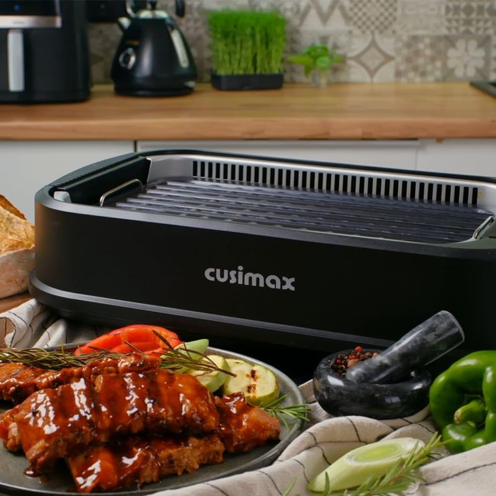 LIMITED TIME OFFER | Smokeless Indoor Electric BBQ Grill – Nonstick 2-in-1 Grill & Griddle for Healthy Family Cooking