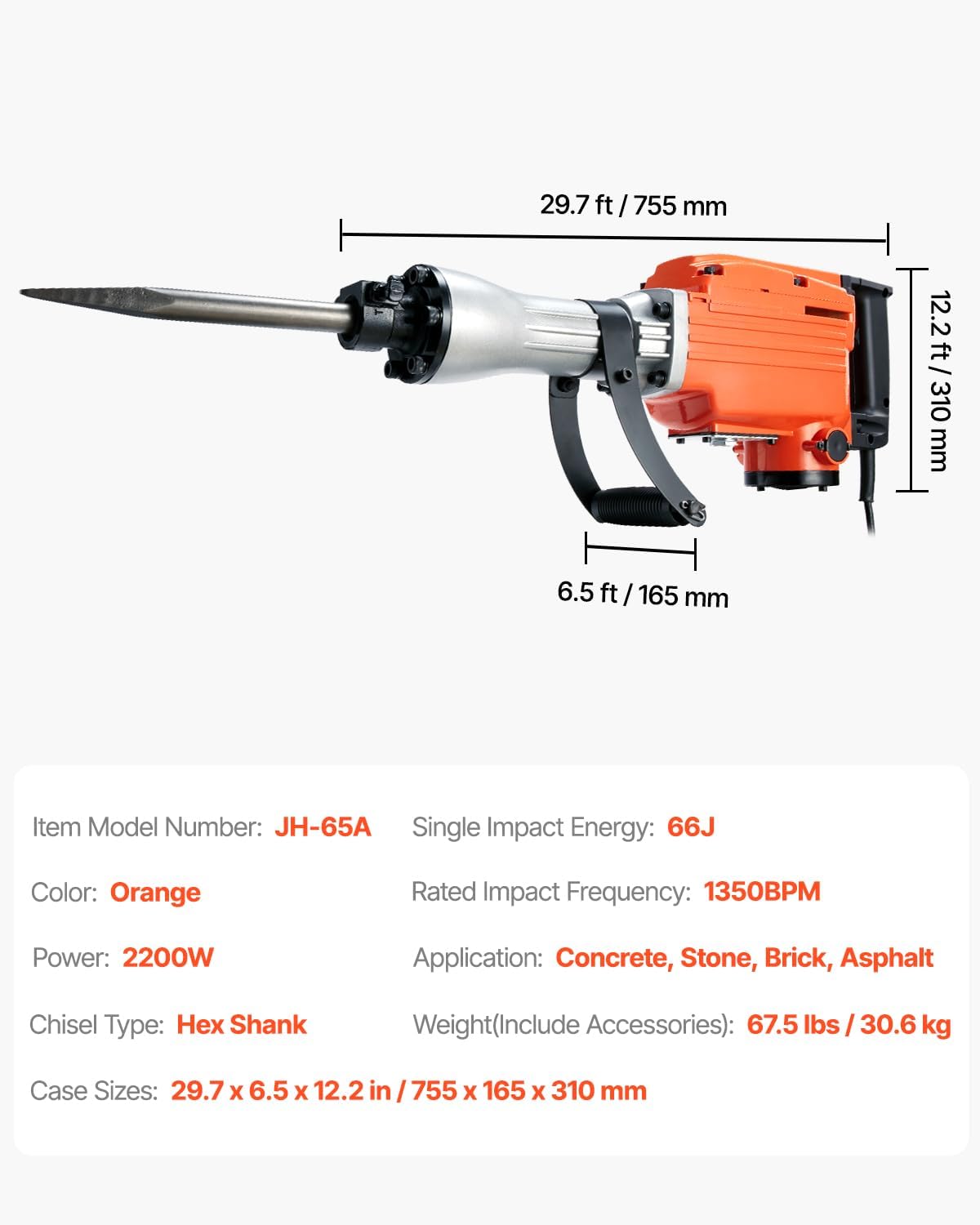 🔥Summer Sale🔥VEVOR Demolition Jack Hammer