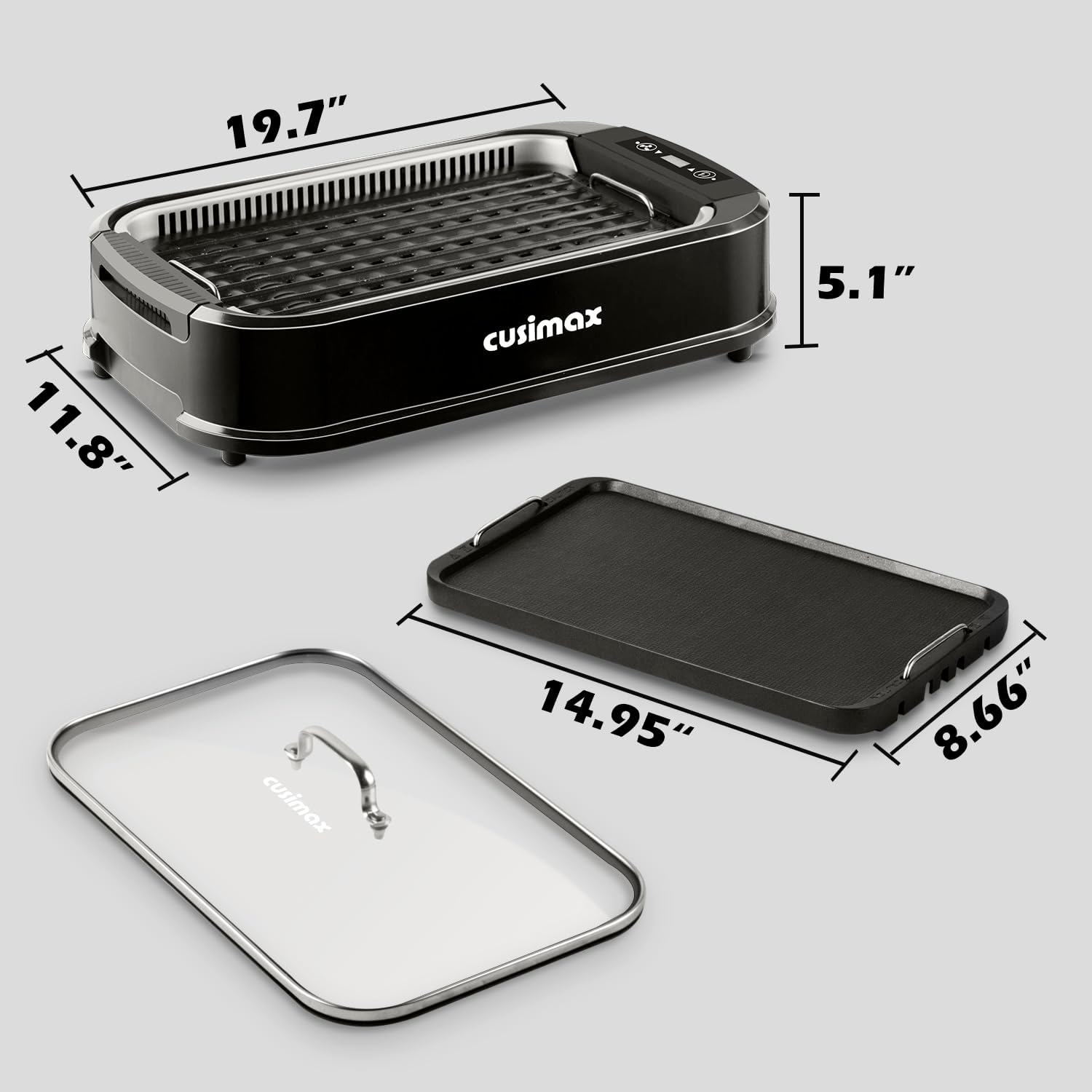 LIMITED TIME OFFER | Smokeless Indoor Electric BBQ Grill – Nonstick 2-in-1 Grill & Griddle for Healthy Family Cooking