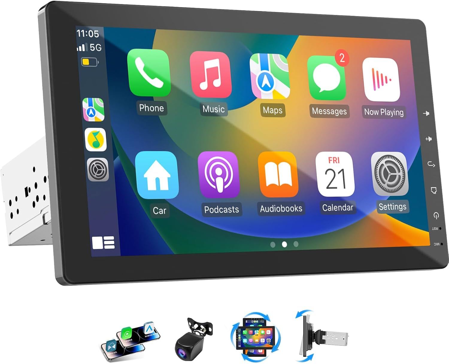 ⚡[DRIVE UPGRADE] 10.1" 360° Rotatable Car Stereo with Wireless CarPlay & Android Auto 📱