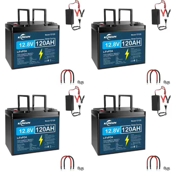 KUNLUN 12V 120Ah LiFePO4 Lithium Battery (Group 24 Size)