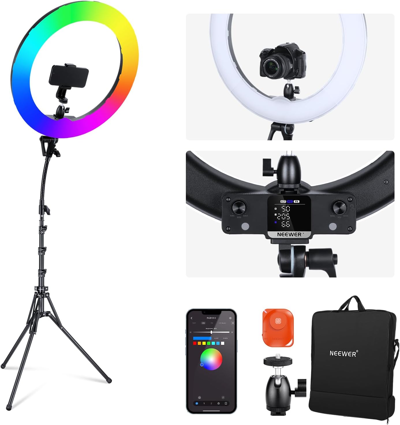 🚀✨ NEEWER Ring Light 18inch Kit – Professional, Ultra-Bright, Dimmable, Studio-Quality Lighting Kit 💡📸