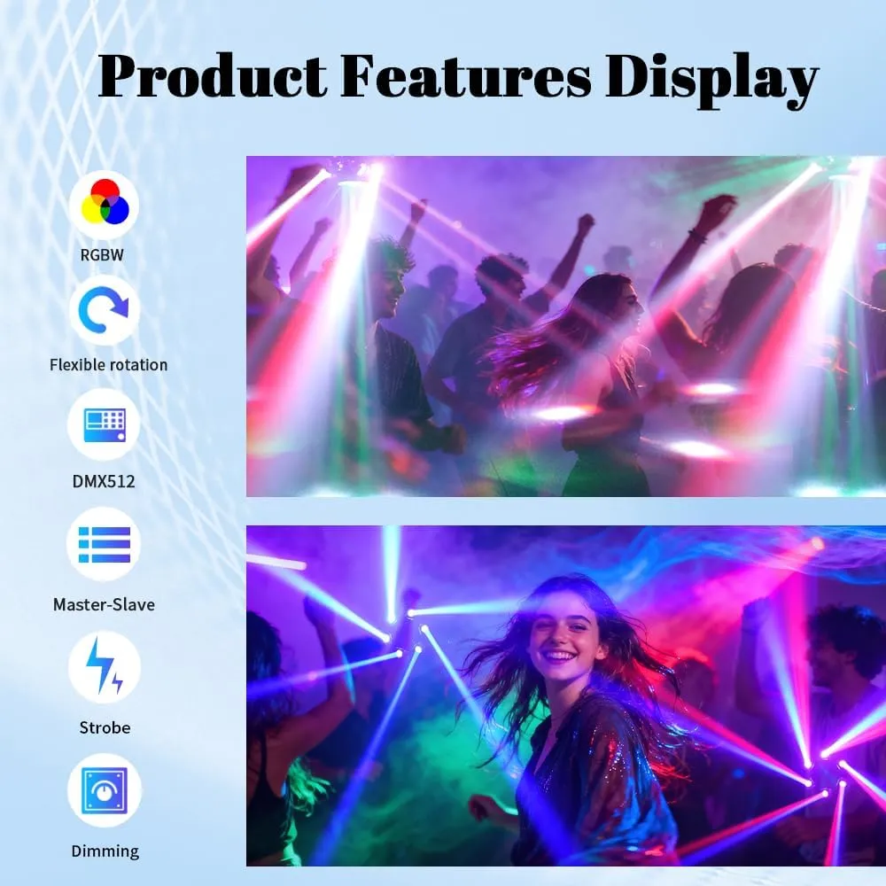 ⚡ Power Up & Save -Transform Any Party with a 540° Rotating DJ Spotlight