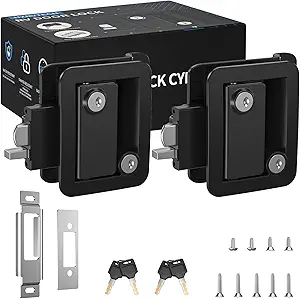  ONNAIS Keyless RV Door Lock Replacement, Smart Entry Handle with 2 Remotes & 10-Digit Backlit Keypad