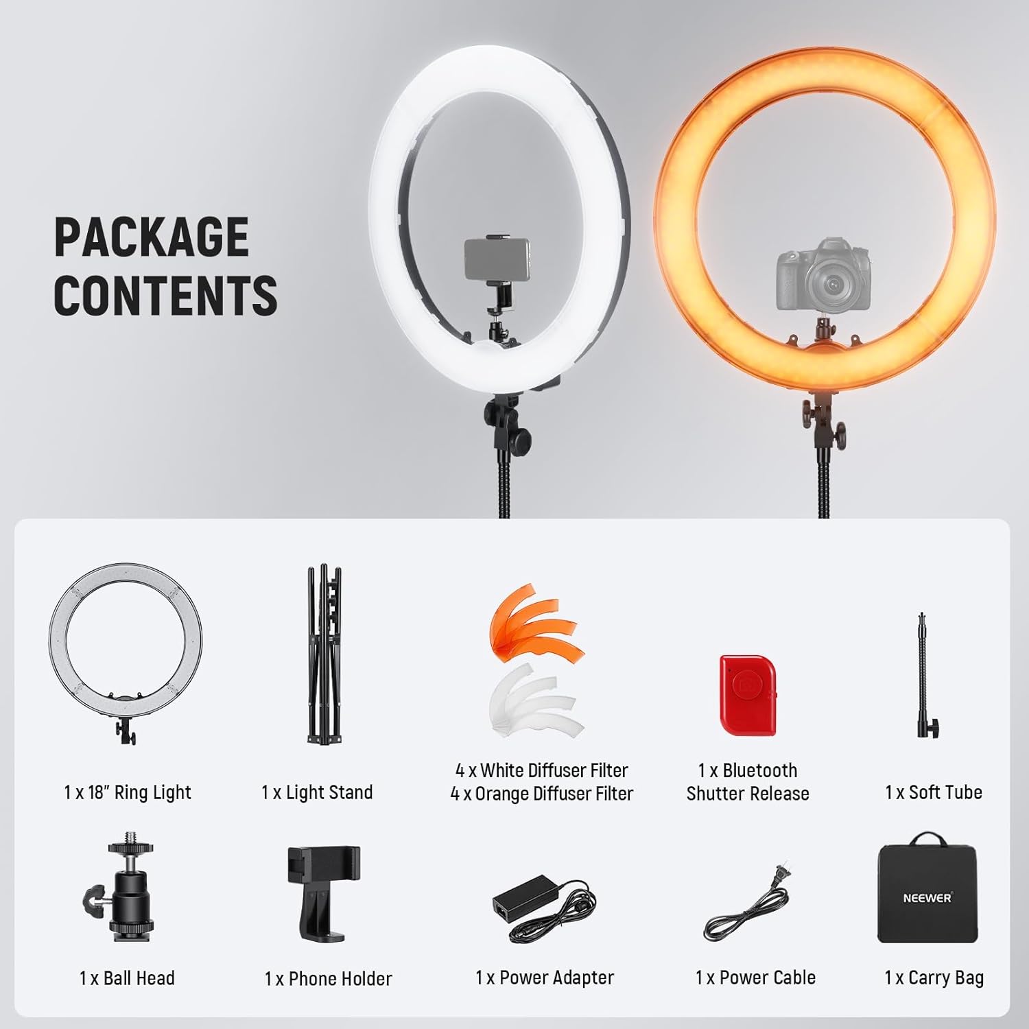 🚀✨ NEEWER Ring Light 18inch Kit – Professional, Ultra-Bright, Dimmable, Studio-Quality Lighting Kit 💡📸