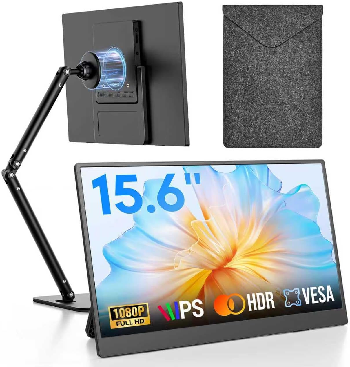 14" Triple Portable Laptop Monitor Extender, FHD 1200P IPS Dual Screen