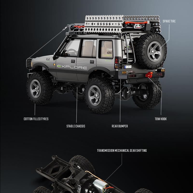 JXC 1/18 Scale RC Crawler ,2.4GHz HighTorque 4WD RC Crawling Car-Car withExcellent Suspension and ShockAbsorption,Realistic Mechanical Shifting,Dual-Speed Transmission, Multi-FunctionLighting, Dual Li-ion Batteries, PerfectBirthday & Kids Gift