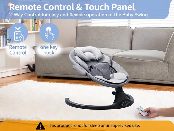 LAREX Baby Swing for Infants,Electric Bouncer for Babies,newborn baby stuff,Portable Electric Baby Swing,Remote Control Indoor Baby Rocker with 5 Sway Speeds,10 Music and Bluetooth,Bounce Chair with anti-Slip Feet,Baby items,DealsForYouDays