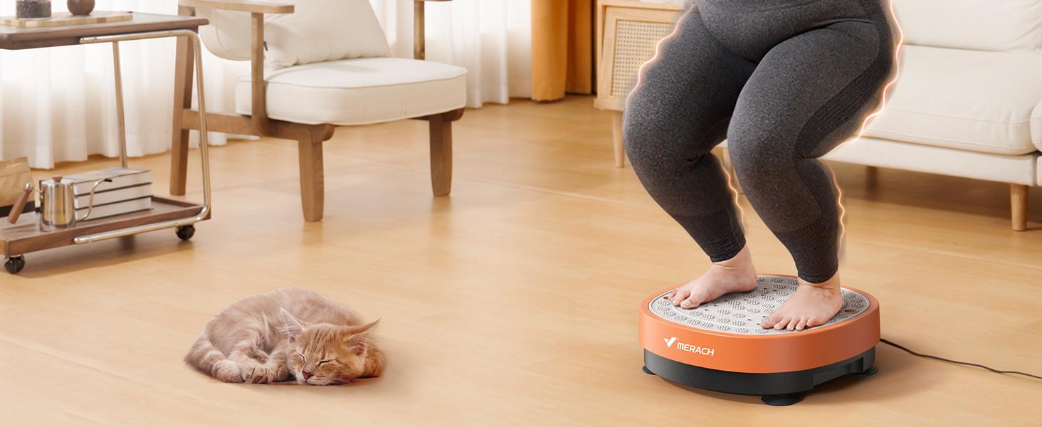 MERACH Round Vibration Plate,Whole Body Lymphatic Drainage Fitness Machine,330LBS Capacity with 9 Modes 99 Speed Levels,Portable Quiet Design for Home Gym Daily Fitness Gifting