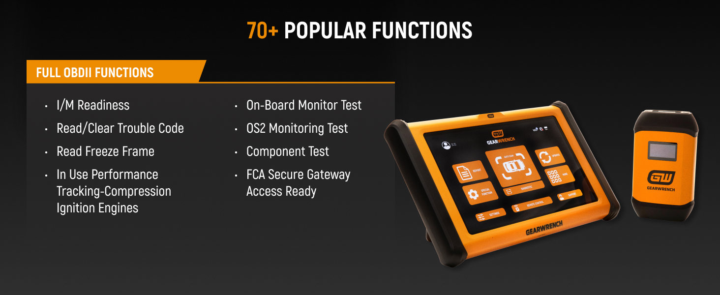 70+ Popular Functions: Full OBDII Functions