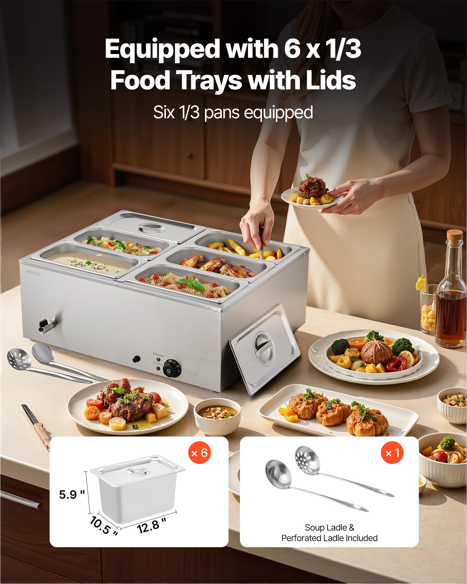 🔥Buy 1 Get 1 Free🔥 6-Pan Commercial Food Warmer