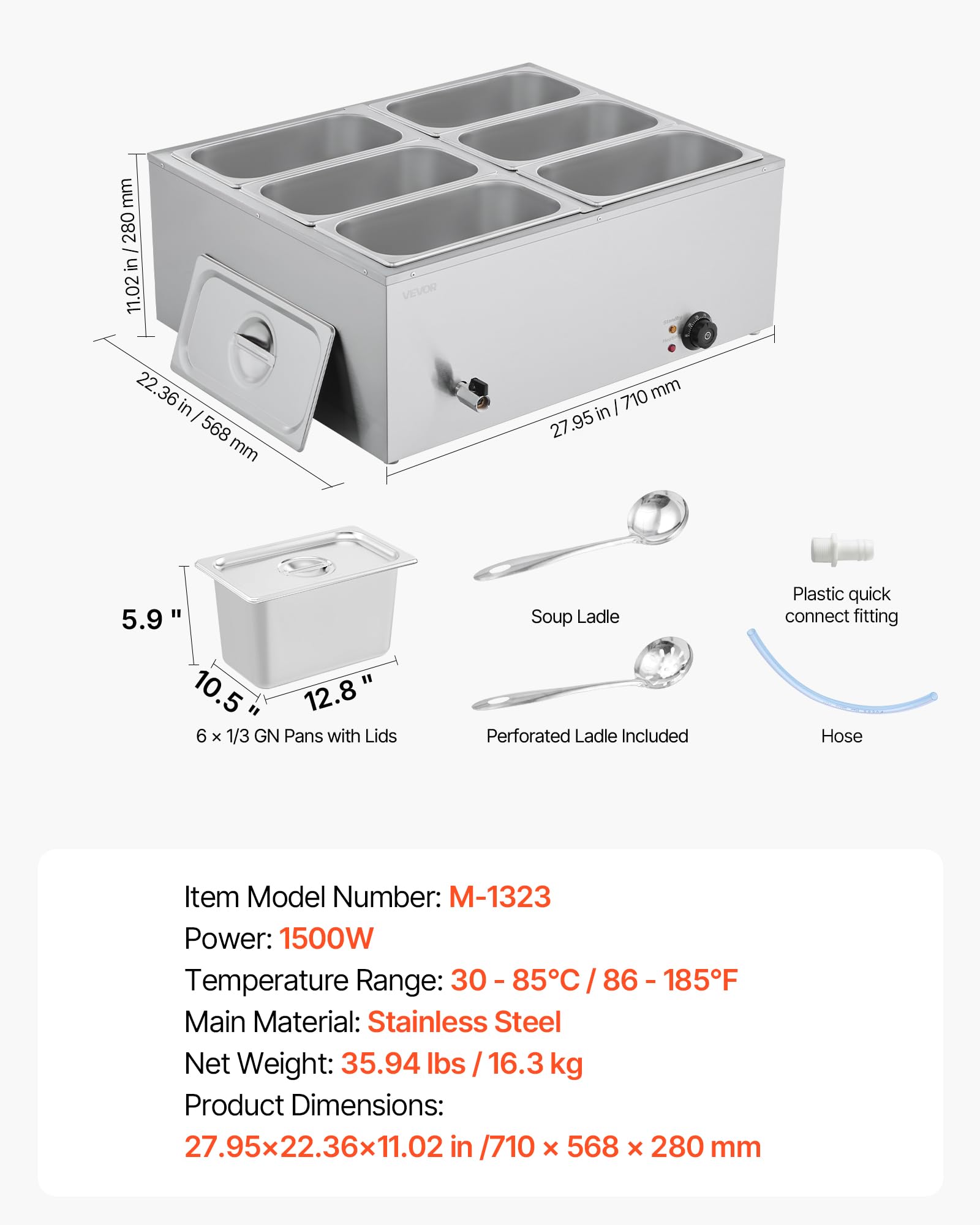 🔥Buy 1 Get 1 Free🔥 6-Pan Commercial Food Warmer