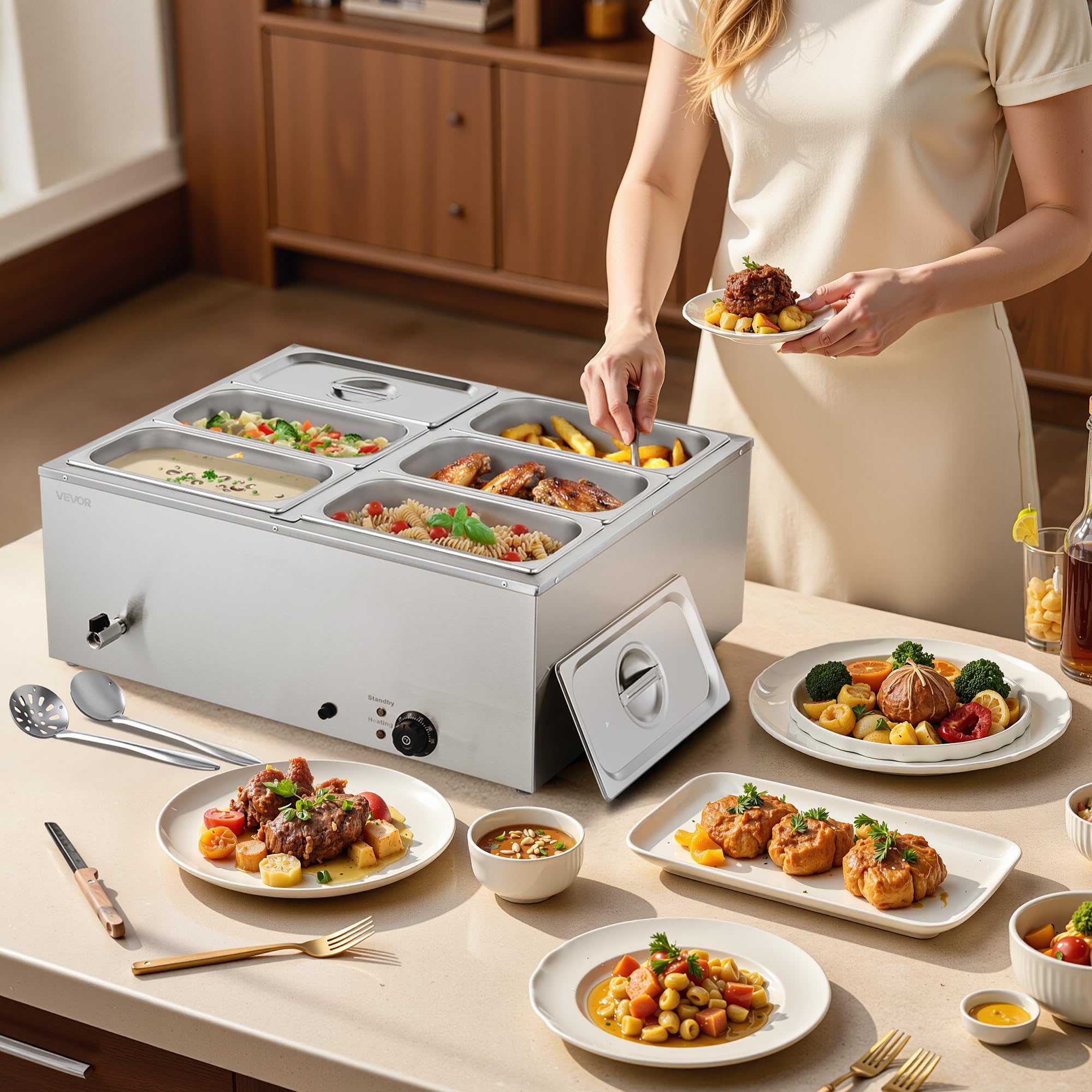 🔥Buy 1 Get 1 Free🔥 6-Pan Commercial Food Warmer