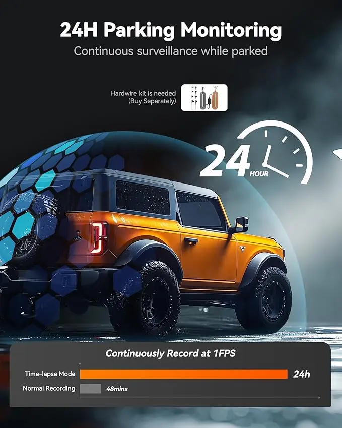 【Price Slash】WOLFBOX G840S 12" 4K Mirror Dash Cam with 5.8GHz WiFi & GPS Tracking, Dual Cameras, Night Vision, 32GB Card, 170° Front & 140° Rear Lenses, 24-Hour Parking Monitor, TikTokShopHolidayHaul - Automotive Video Recorder