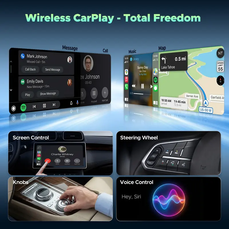 【New Release】LAMTTO 2026 Wired CarPlay to Wireless Adapter - Built-in Android System for Netflix/YouTube/TikTok - ONLY for Wired CarPlay/AA Vehicles - NOT for Wireless CarPlay | Summervibes Car Video Players