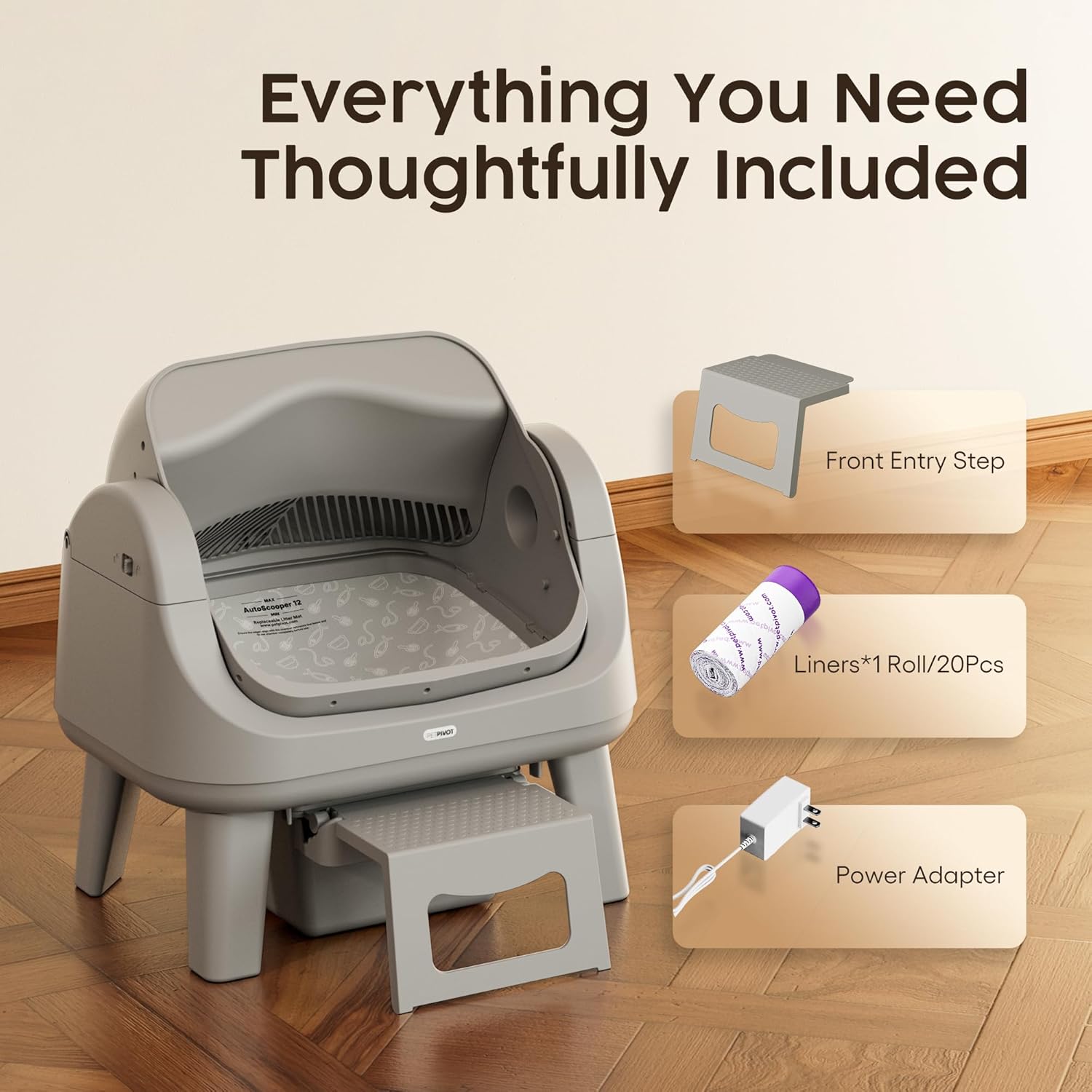 Spring Sale — Open-Style Automatic Self-Cleaning Litter Box — Equipped with 7 Pairs of Safety Sensors