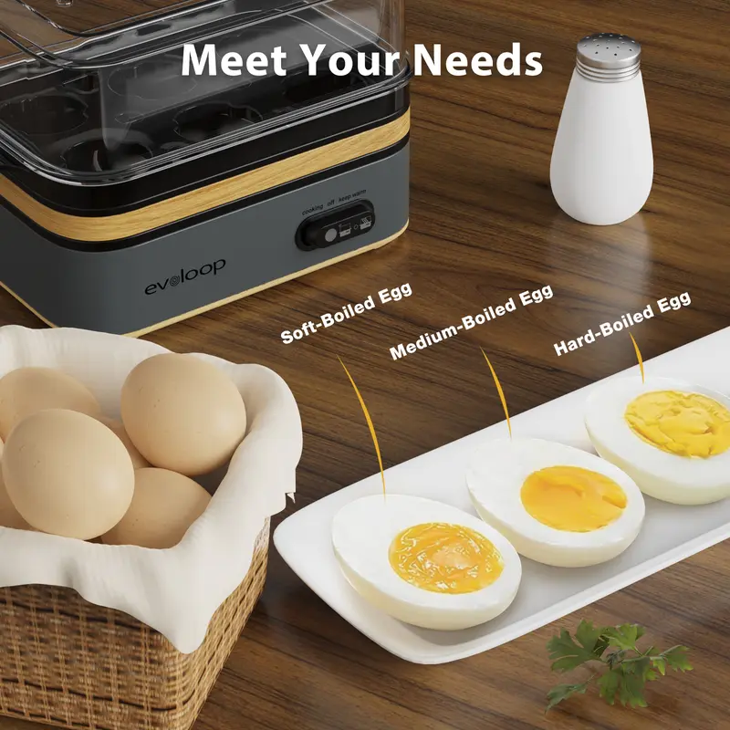 【BIG SALE】EVOLOOP Rapid Egg Cooker 6 Egg Capacity BPA free Electric Egg Cooker for Hard Boiled Eggs, Poached Eggs, Scrambled Eggs, or Omelets，Easy and Convenient Way to Prepare Delicious Eggs ,outdoor gear Kitchen Appliances