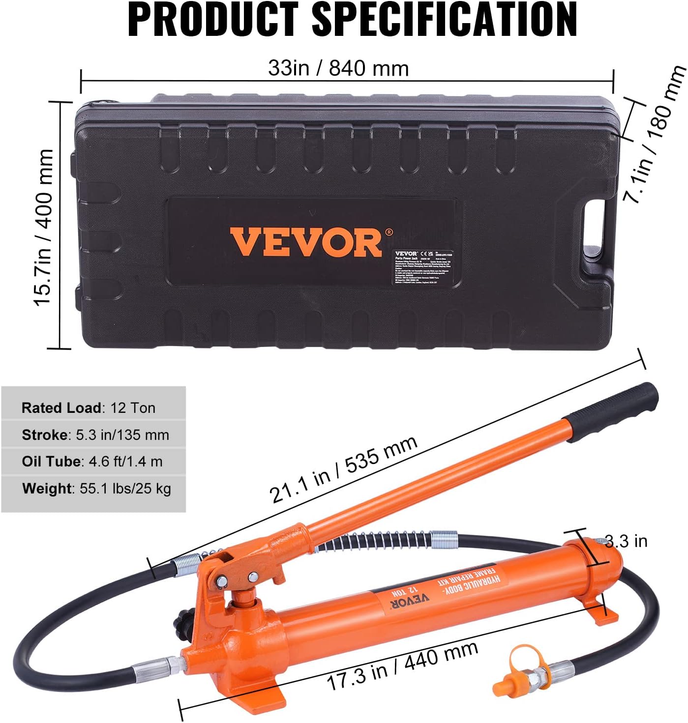 Limited-Time Promotion — VEVOR 12-Ton Portable Hydraulic Power Kit
