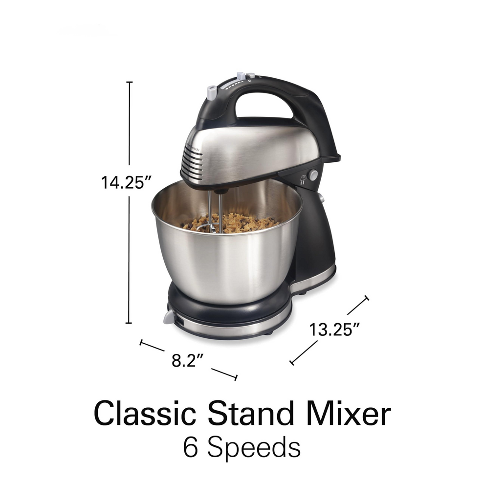 【BIG SALE】This classic 2-in-1 stand mixer features 6 speed settings, 290 watts of power, 5 attachments, a 4-quart stainless steel mixing bowl, and a detachable hand mixer. It is suitable for baking, kneading, whipping, and more.