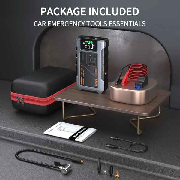 【PRICE SLASH】Portable Car Jump Starter | 5000A Peak with Air Compressor & 150 PSI Tire Inflator