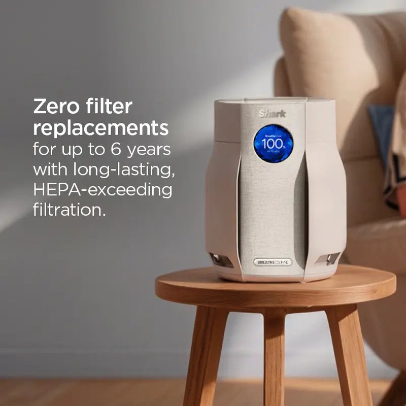 🛒BEST SELLER🚀Shark BreatheClear Compact with NeverChange Air Purifier - HP062