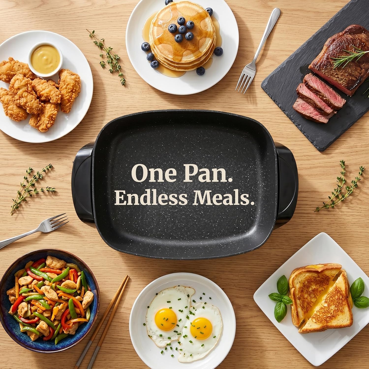 Today's Deal✨Elite Platinum 10-Quart Extra-Large Electric Skillet (with pour spout), serves 6–8 people, Black