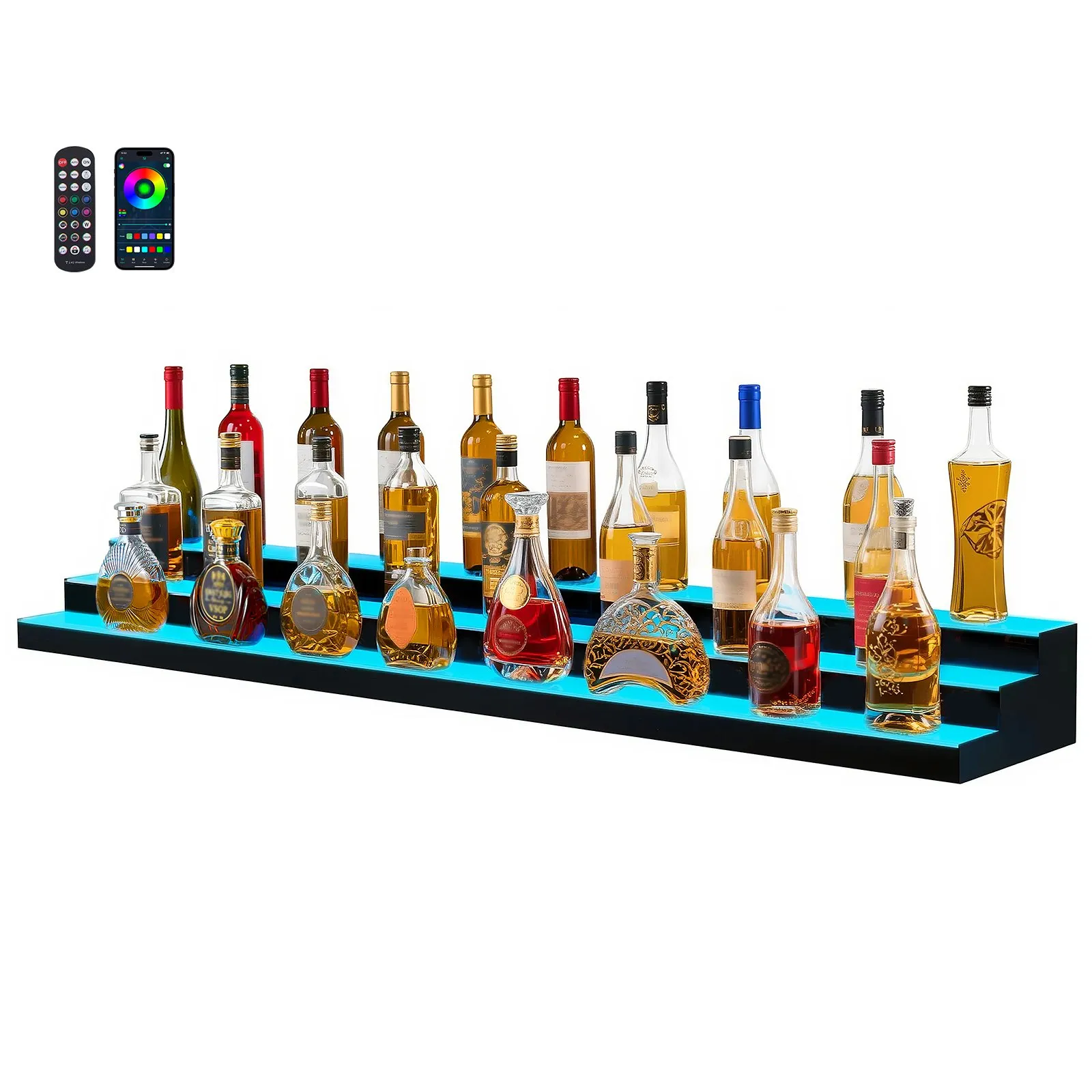 [Spring Clearance] Premium Acrylic LED Liquor Display | Smart App-Controlled Ambient Bar Shelf