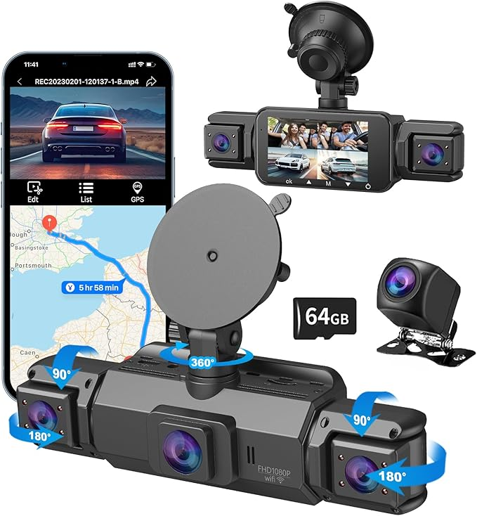 📹✨ 4-Channel Dash Cam with WiFi and Night Vision 🌙🚗 Crystal-Clear Recording and Total Security on Every Trip 🔒📡