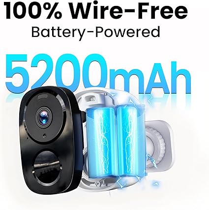 2K Security Cameras Wireless Outdoor, Free Cloud Storage, 1-6 Months Battery Life, Waterproof