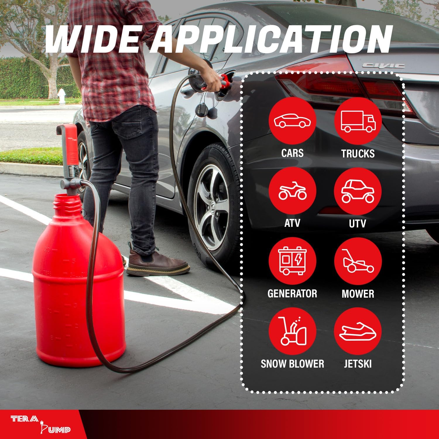 💥Today Only⚡TERA PUMP Portable Fuel Pump with 10FT XL Hose for Gas & Diesel