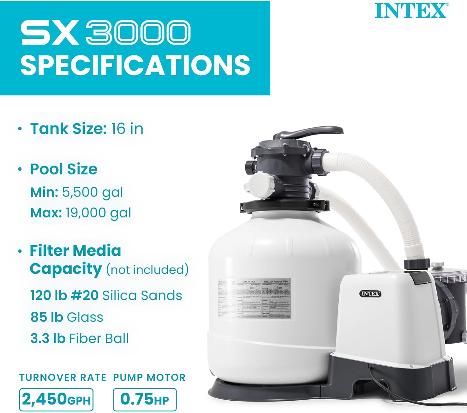 🔥Spring Sale🔥3,000 GPH Krystal Clear Sand Filter Pump
