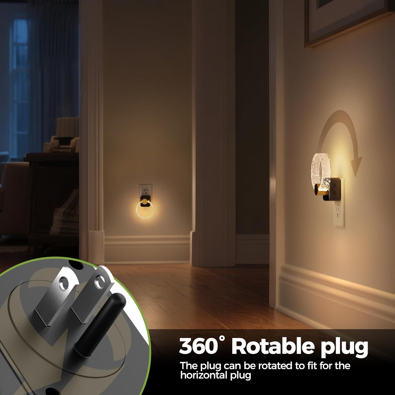  LED Night Light, Decorative Night Light Plug Into Wall with Dusk-to-Dawn Sensor