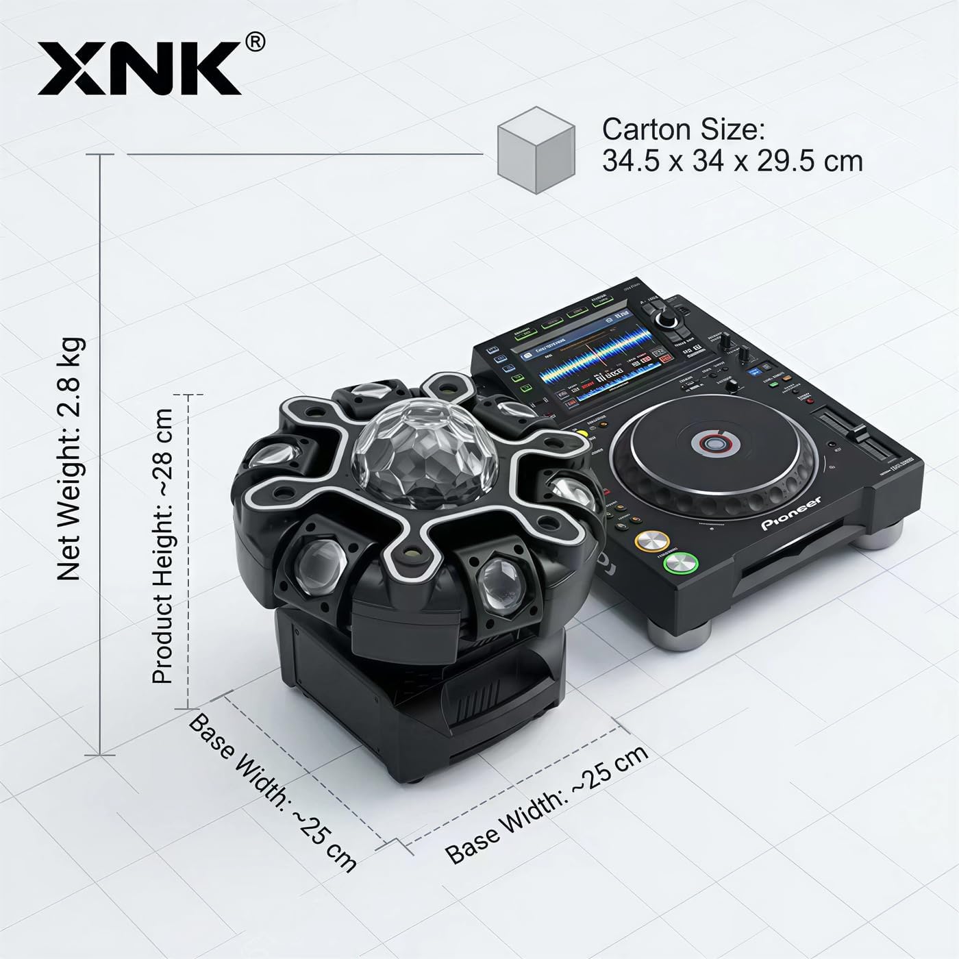 XNK Moving Head DJ Light 12-Arm RGBW Stage Light