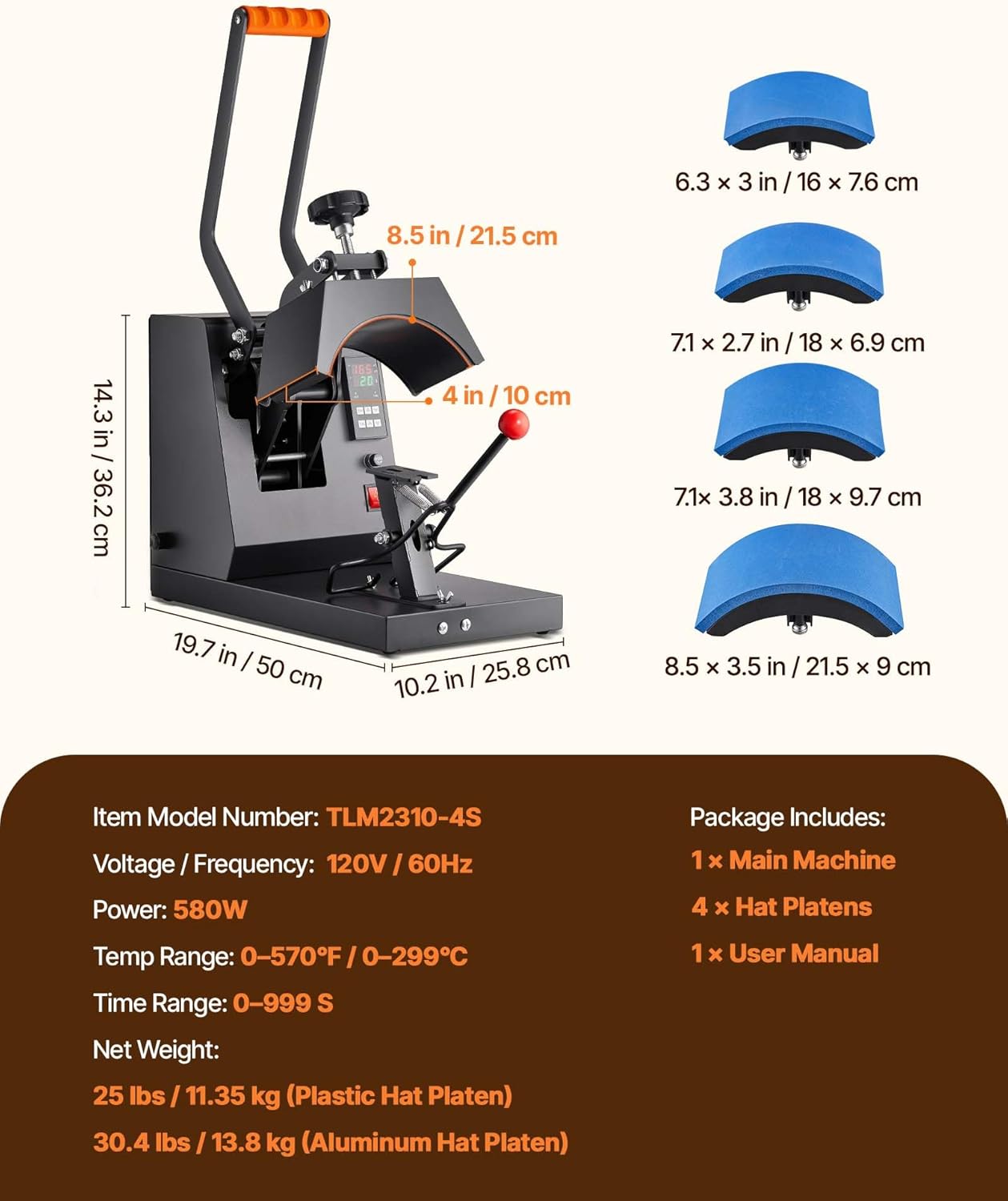 VEVOR 4-in-1 Heat Press Machine for Hats