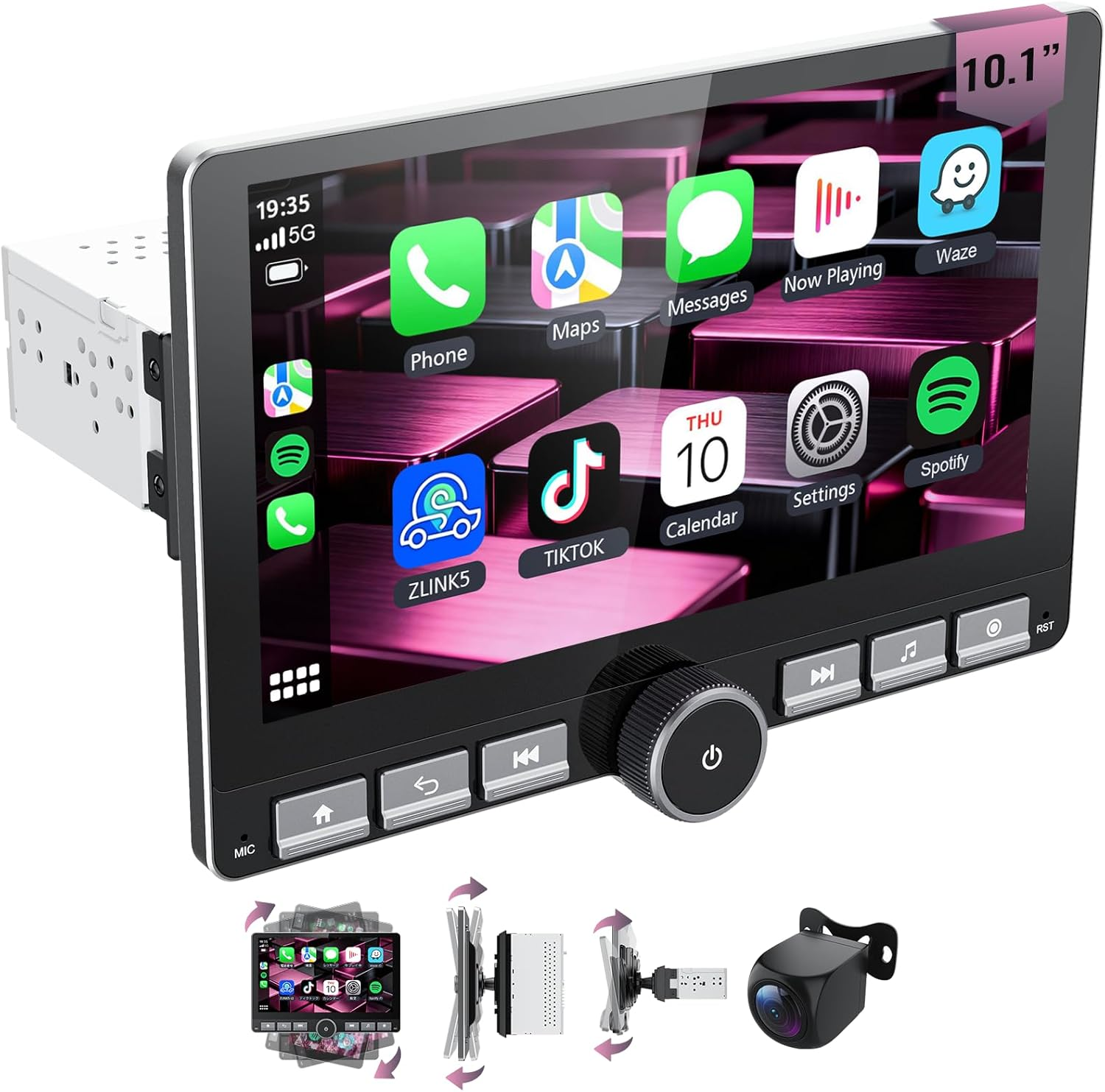 ⚡[DRIVE UPGRADE] 10.1" 360° Rotatable Car Stereo with Wireless CarPlay & Android Auto 📱