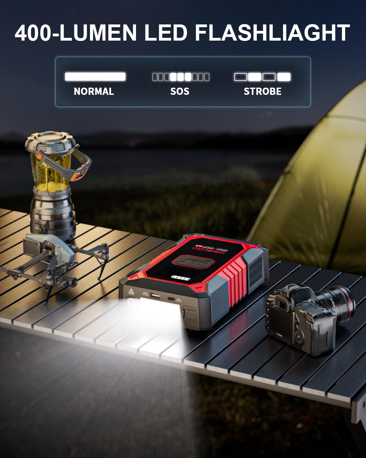 GOOLOO A3 Jump Starter with Air Compressor
