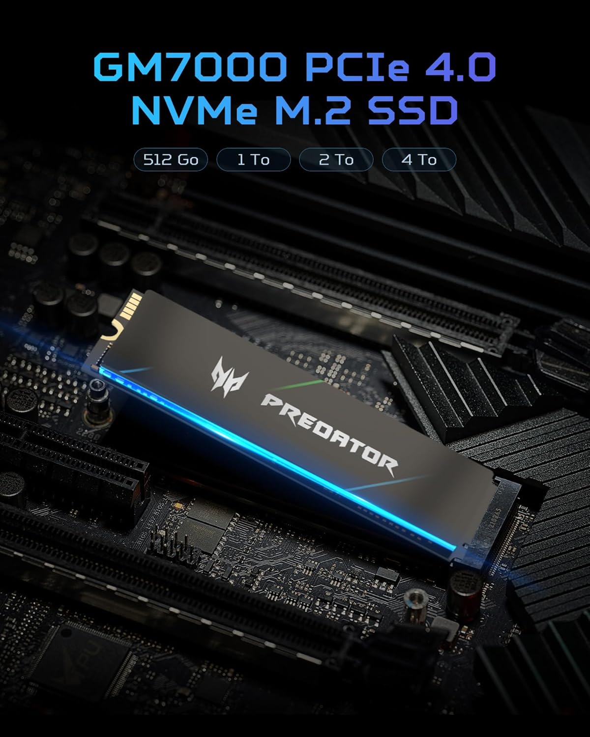 🏆Flash Sale⚡🎮Predator M.2 SSD 2TB GM7000 with DRAM cache NVMe 1.4 2280 PCIe Gen4×4 Ultra high speed