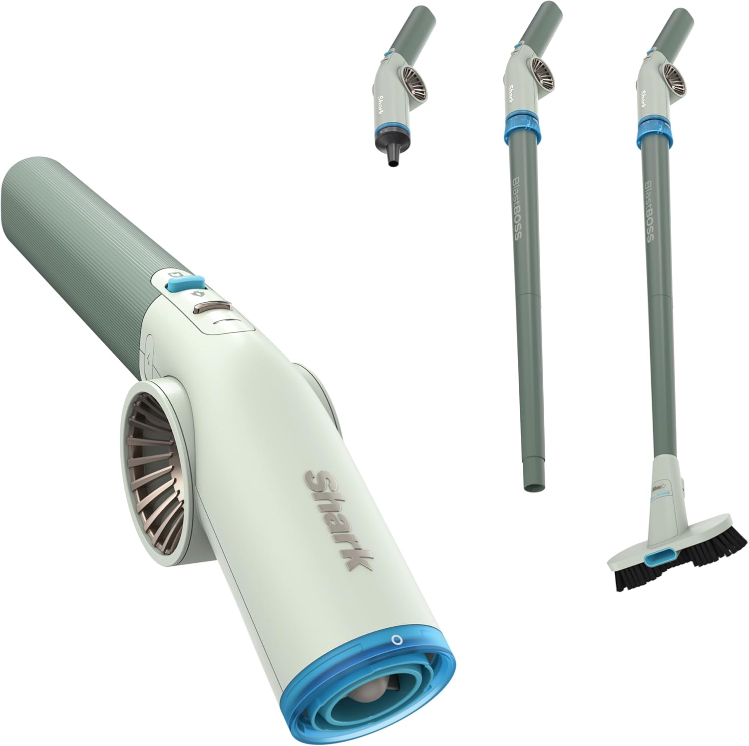 NEW Shark BlastBoss — All-in-One Air Blasting System with BlastBroom, Precision Nozzle, Extension Wand, Indoor/Outdoor Cleaning, 0-190 MPH, Cordless Handheld Blower, Rechargeable, Charcoal