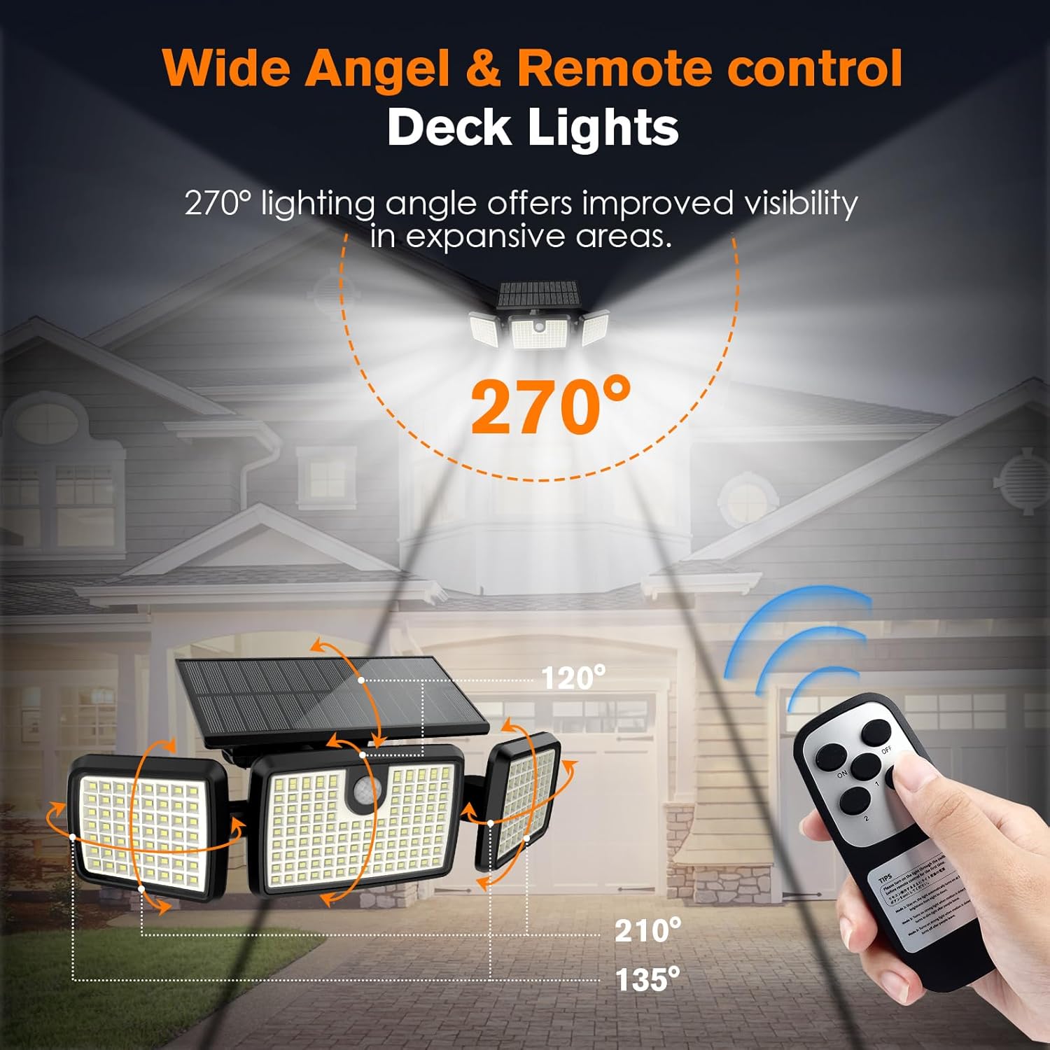 🔥Summer Sale🔥Solar Lights Outdoor, Quick Charge Solar Motion Deck Lights Outdoor for Deck with High Brightness