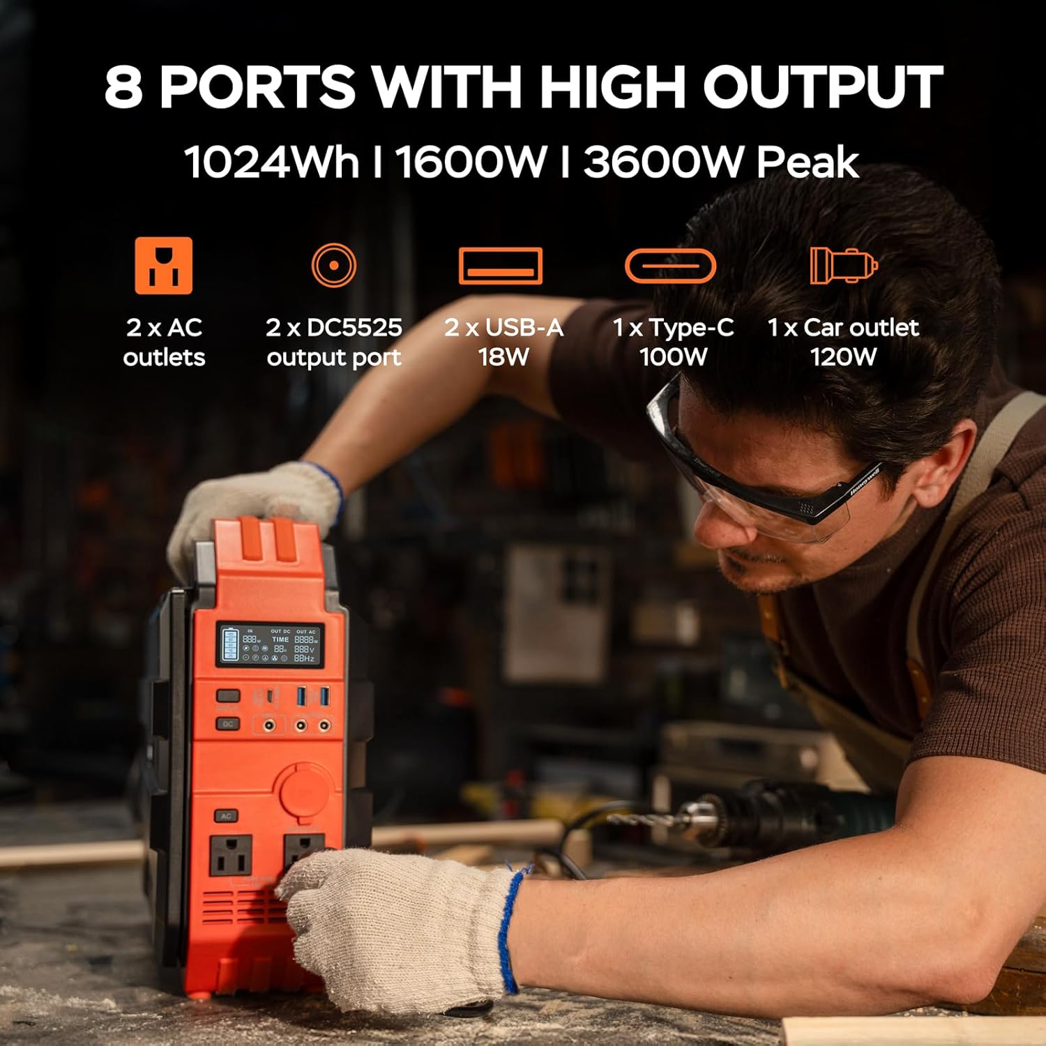 💥 Special Offers⚡BLAVOR Portable Power Station 1600W (Peak 3200W), Built-in Solar Panel, 1024Wh LiFePO4 Battery, 100W USB-C Fast Charge, Solar Generator for Home Backup, Camping, Power Outages & RV