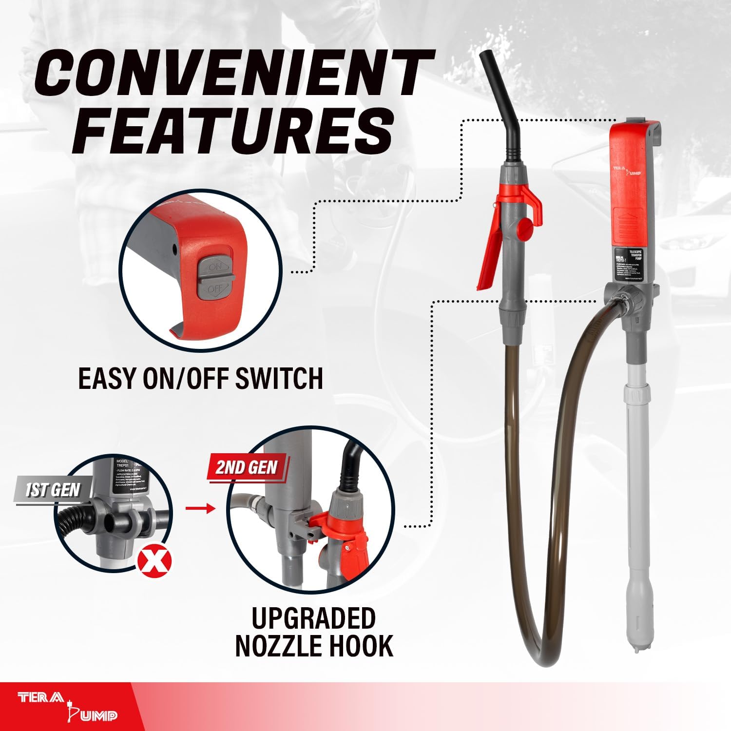 💥Today Only⚡TERA PUMP Battery Powered Fuel Transfer Pump with Quick Flow Nozzle
